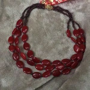 💋💋Deep red stone Carnelian? necklace💋💋💋💋